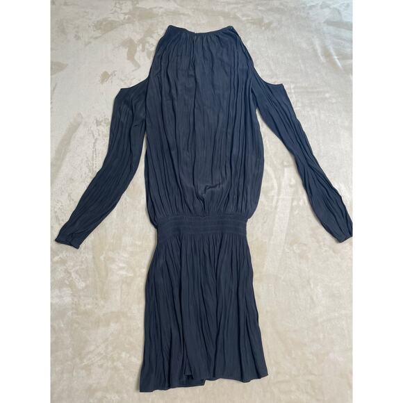 Ramy Brook Women's Cold Shoulder Smocked Mini Dress Gray XS - Picture 5 of 9